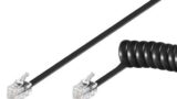 GOOBAY καλώδιο τηλεφώνου 68002, spiral, RJ10 4P4C, CCA, 4m, μαύρο