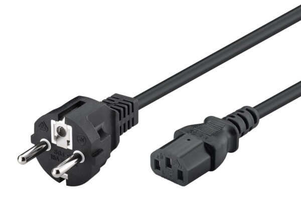POWERTECH καλώδιο τροφοδοσίας Η/Υ & οθόνης P002, 3x0.75mm², copper, 1.5m, μαύρο