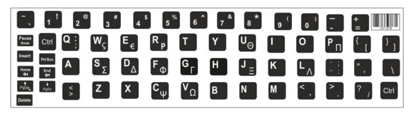 Αυτοκόλλητο universal για πληκτρολόγιο notebook, Black (0.11mm)
