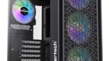 POWERTECH Gaming PC Case PT-1309, tempered glass, 4x ARGB fan, ATX, 340x200x436mm, μαύρο
