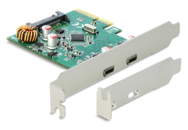 DELOCK κάρτα επέκτασης PCI Express x4 σε 2x USB-C 90397, 10 Gbps