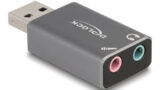 DELOCK εξωτερική κάρτα ήχου 66633, 2x 3.5mm, USB σύνδεση, γκρι