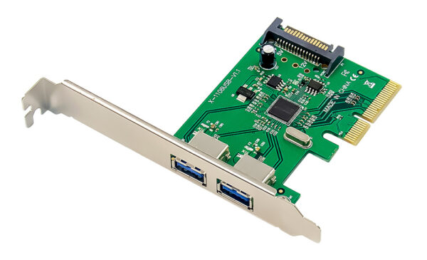 1003202669b06fd7e0d4f.jpeg POWERTECH κάρτα επέκτασης PCIe x4 σε 2x USB ST619, 10Gbps, ASM1142